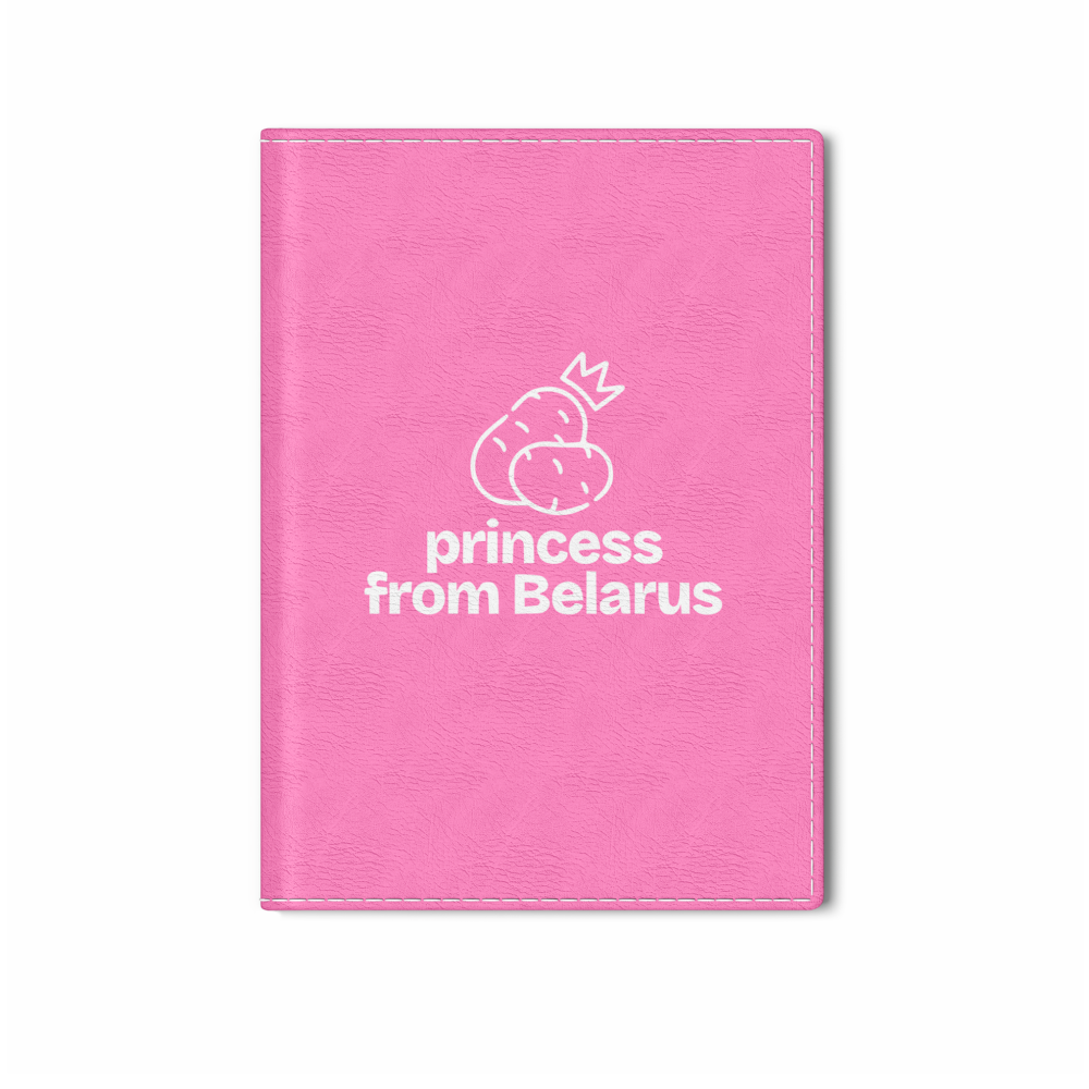 Обложка для паспорта "Princess from Belarus", натуральная кожа, разноцветный