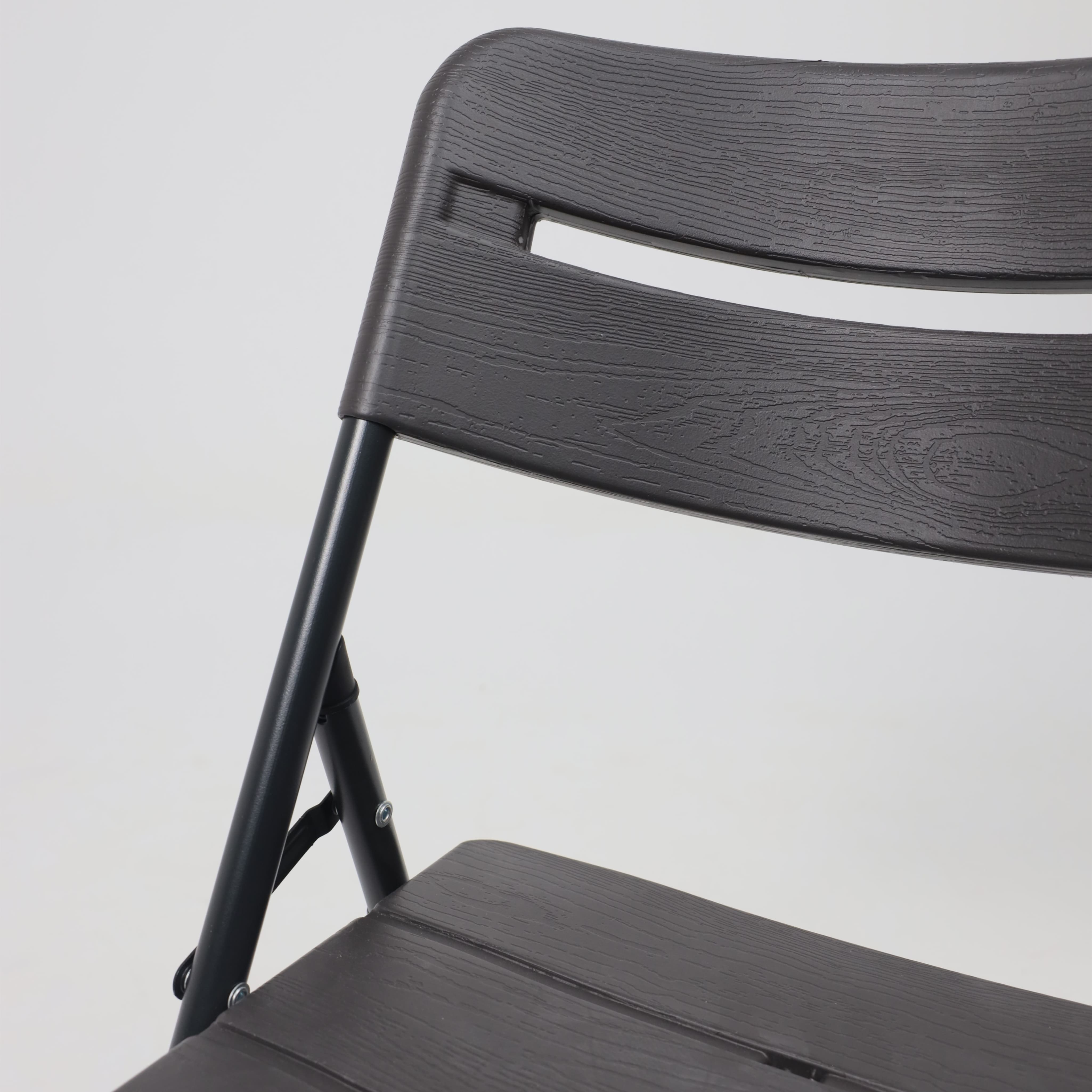 Стул складной, пластик, темно-серый - 10