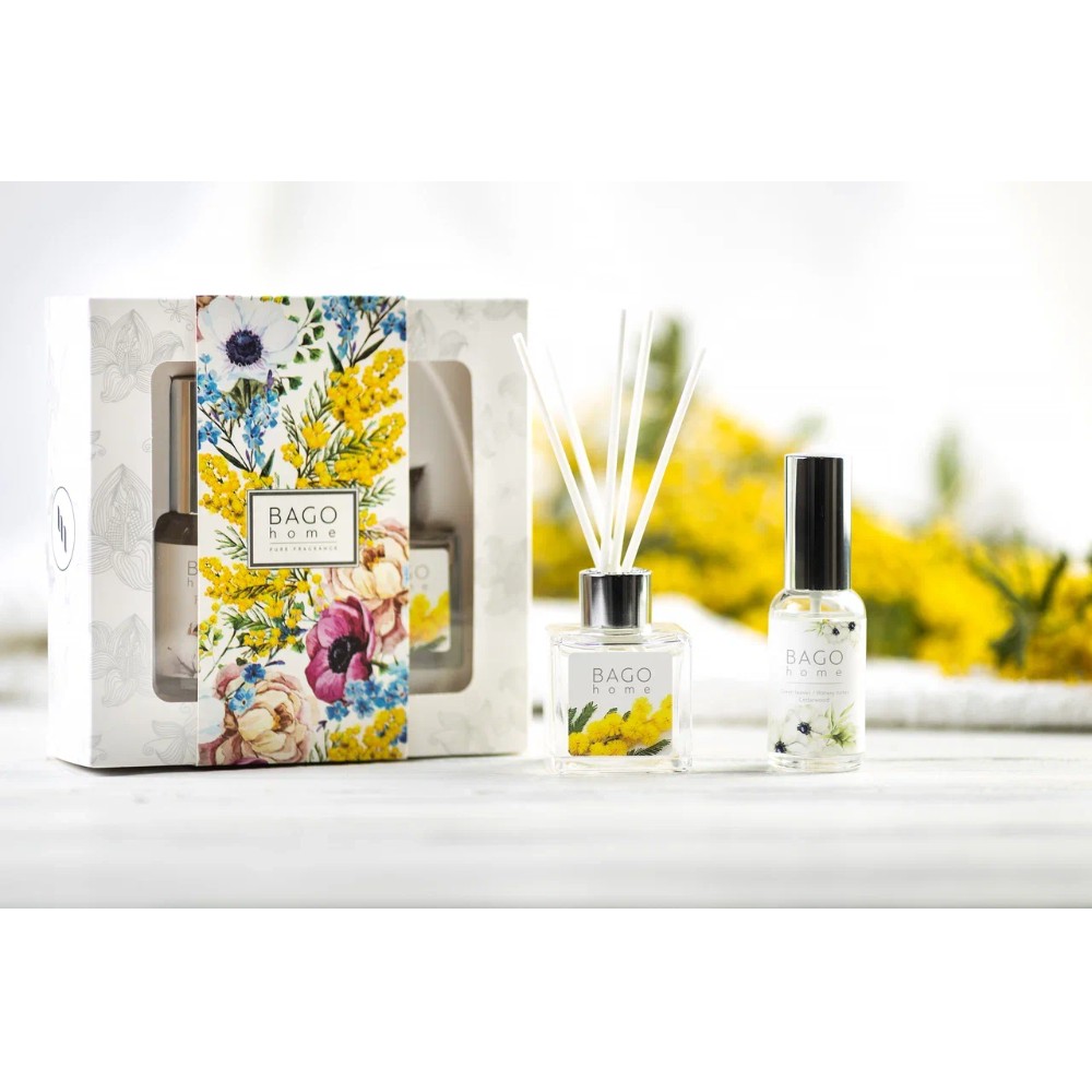 Набор ароматический BAGO HOME (диффузор мимоза 50мл, спрей первые цветы 30мл) - 5