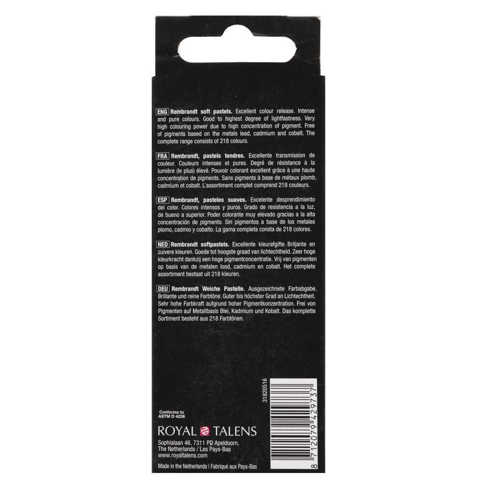 Набор мягкой пастели "Rembrandt Half Pastel", 5 цветов, холодные желтые - 4