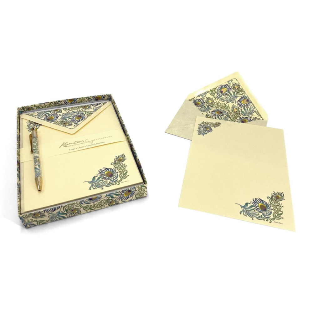 Набор бумаги почтовой Kartos "Peacock" c ручкой