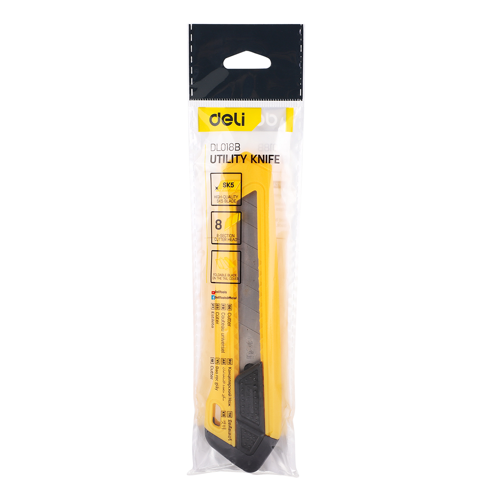 Нож для бумаги "Deli DL018B", 18 мм, жёлтый - 3