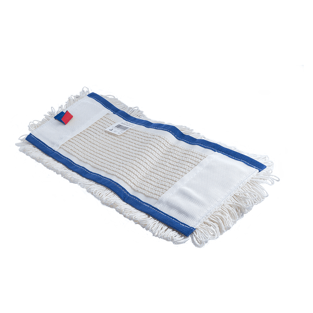 Насадка для плоской швабры, 100х10 см,  хлопок, полиэстер, петельная, карманы