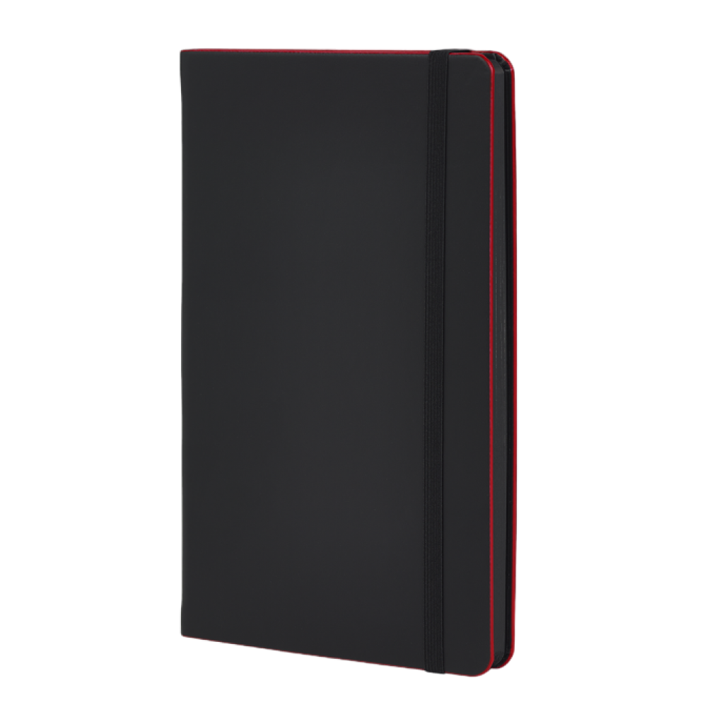 Блокнот "Black laser red", А5, 96 листов, черный, срез красный