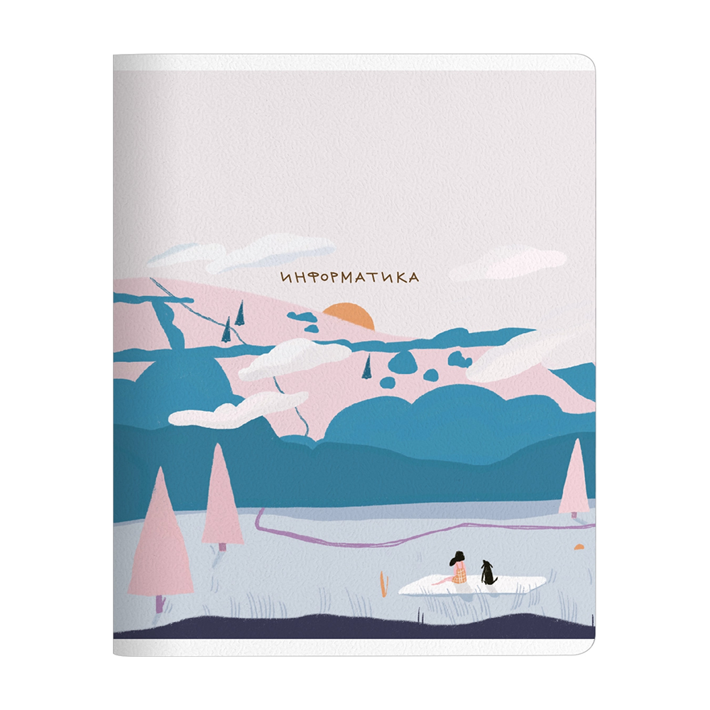 Тетрадь предметная "Moments информатика", A5, 48 листов, клетка, скоба сбоку, разноцветный