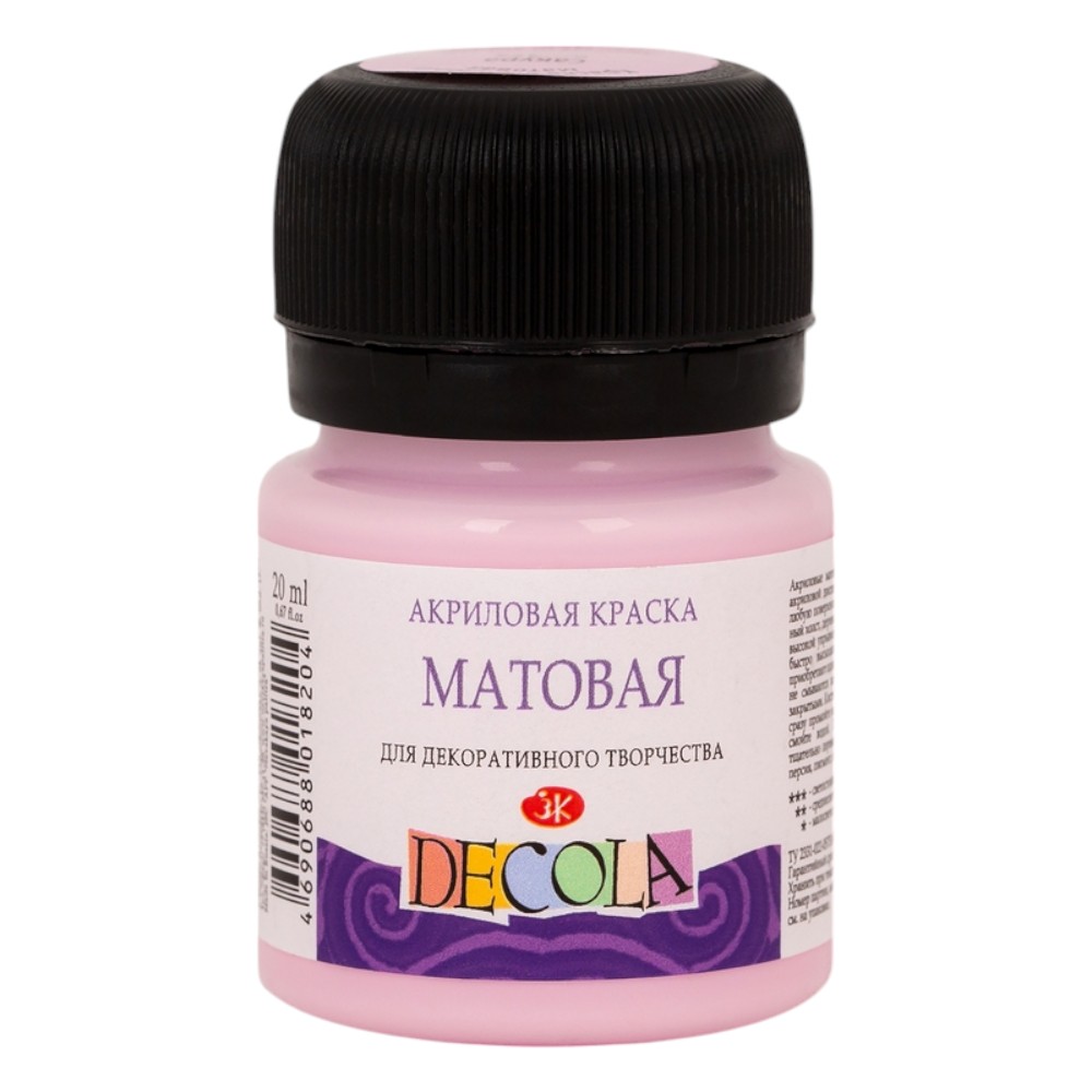 Краска акриловая матовая "Декола", 370 сакура, 20 мл., банка