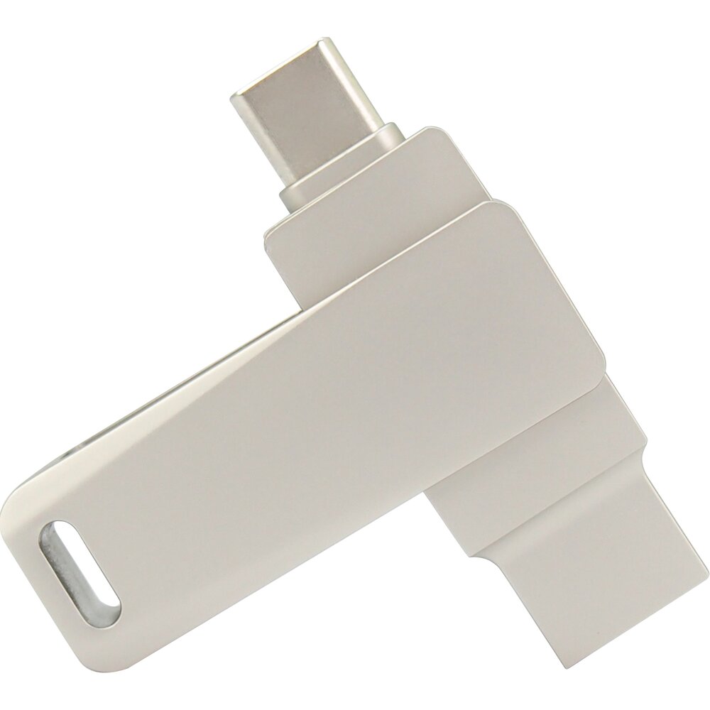 USB Flash накопитель 3.0 128 Gb СК-046, TypeC Dual, металл, серебристый
