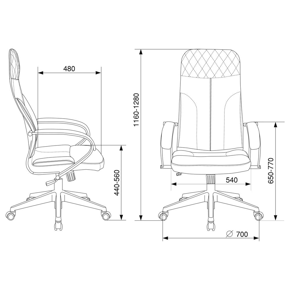 Кресло для руководителя Бюрократ CH-608/ECO, эко.кожа, пластик, черный - 10