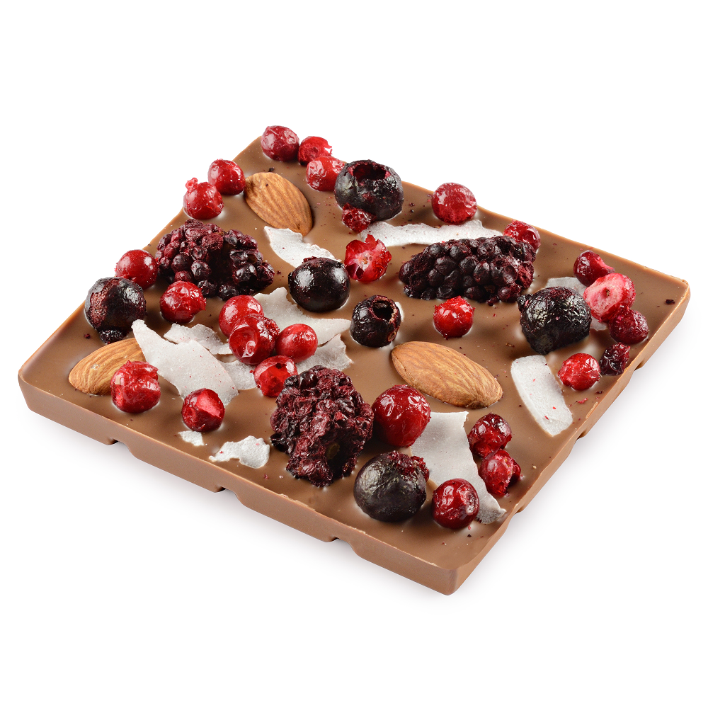 Шоколад молочный "Ежевика, кокос, миндаль", 75 гр - 3