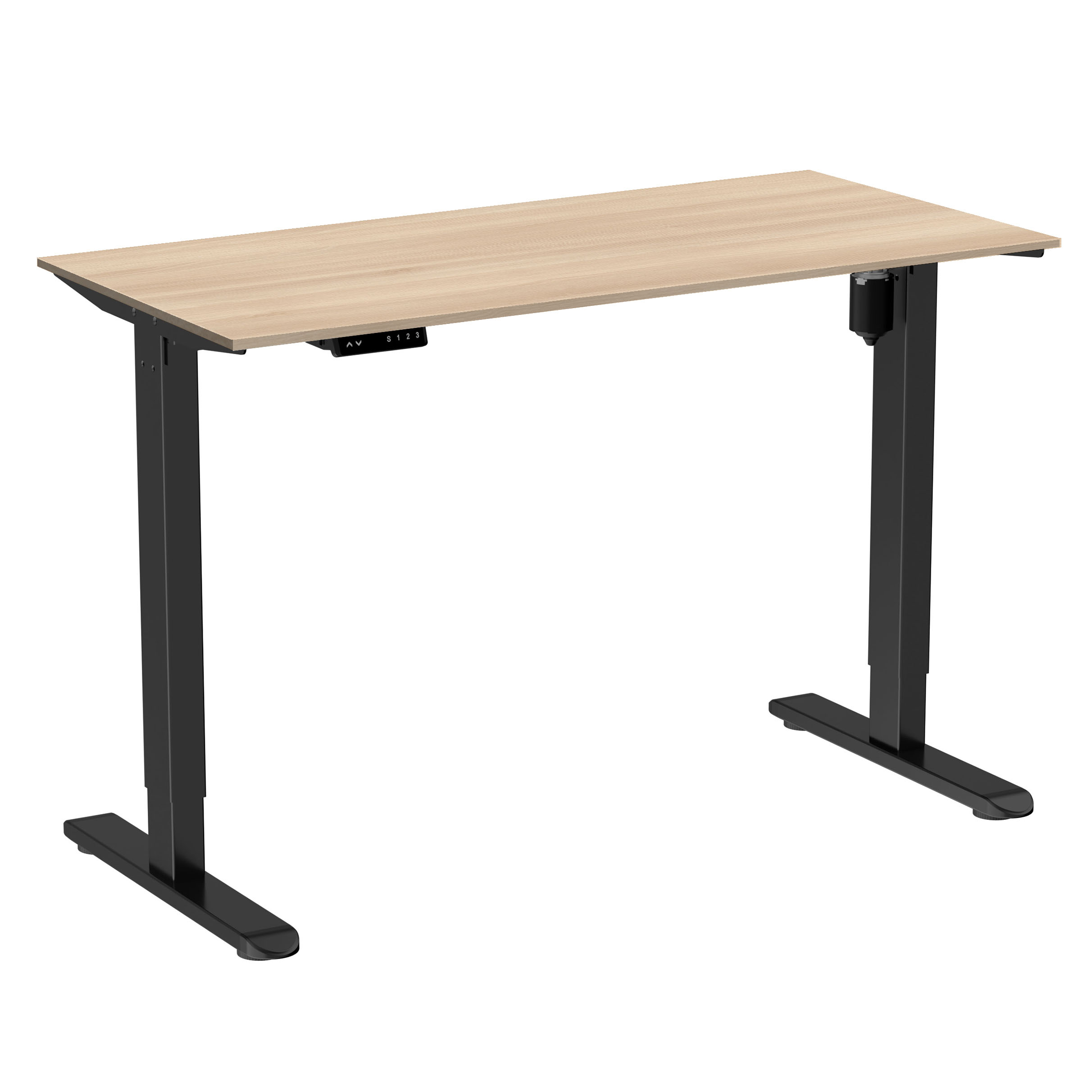 Стол с электроприводом WellDesk Light 1300x675х18 черный/акация лэйкленд (9116309+9072453)