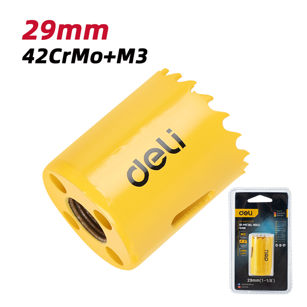 Коронка биметаллическая Deli YS EDH-SKK029-E1, 29 х 38 мм, М14 - 2