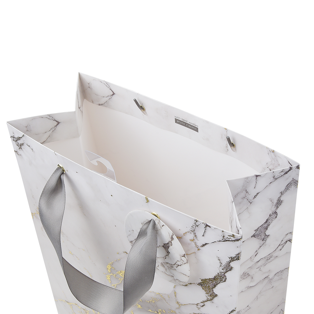 Пакет бумажный подарочный "Carra. White", 26x32,4x13 см, белый