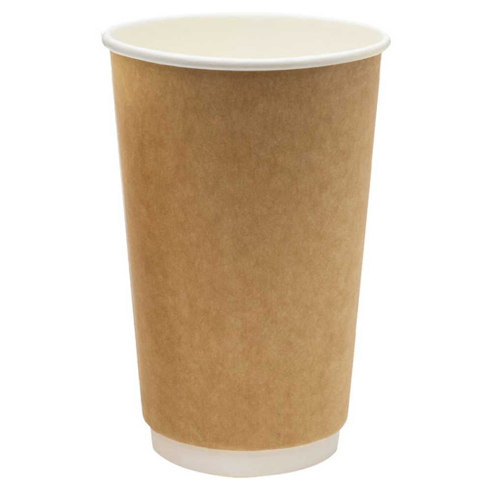 Стакан картонный 400 мл, 18 шт, 2 слоя, крафт ECO