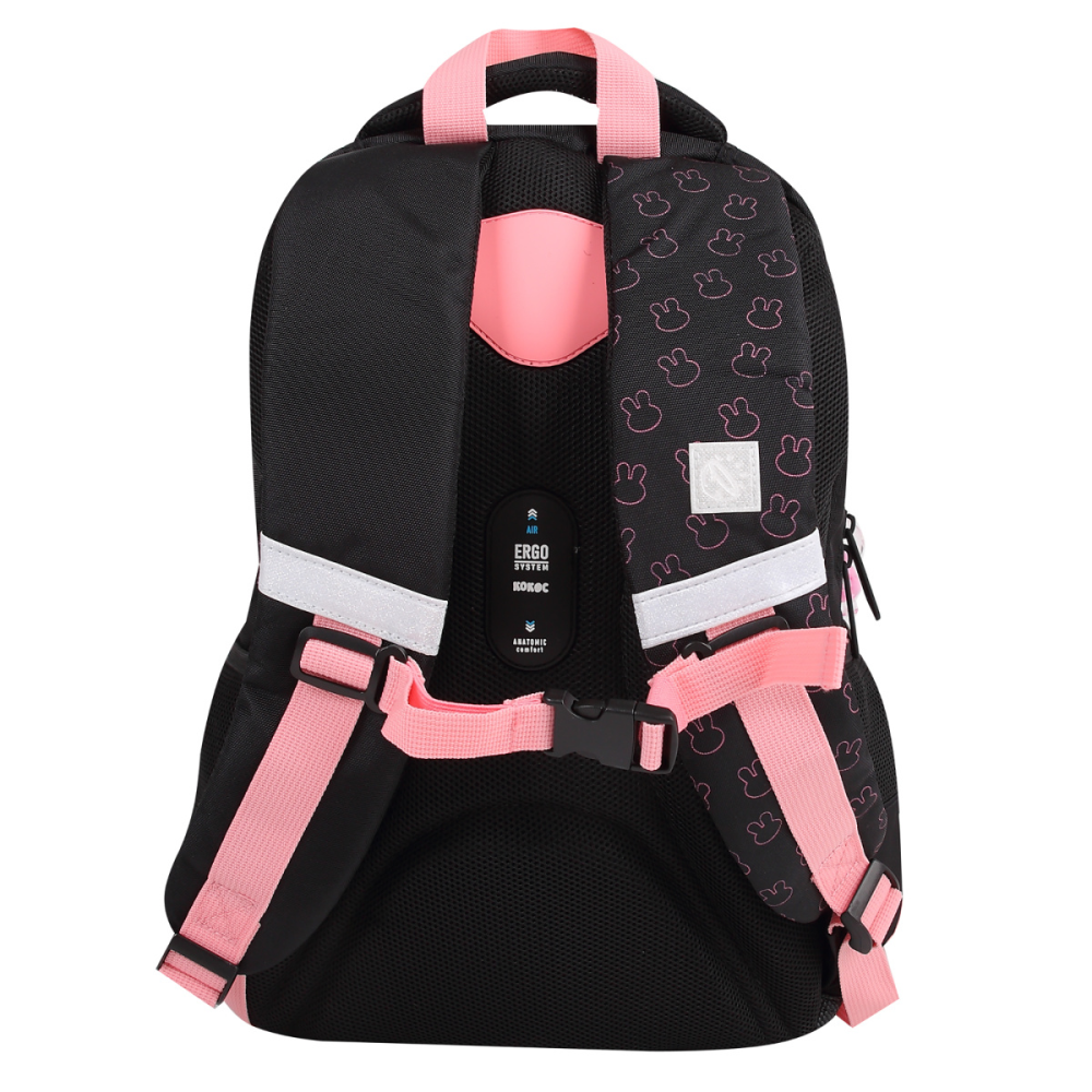 Рюкзак школьный "COMFORT Life Cat fun", черный, розовый - 5