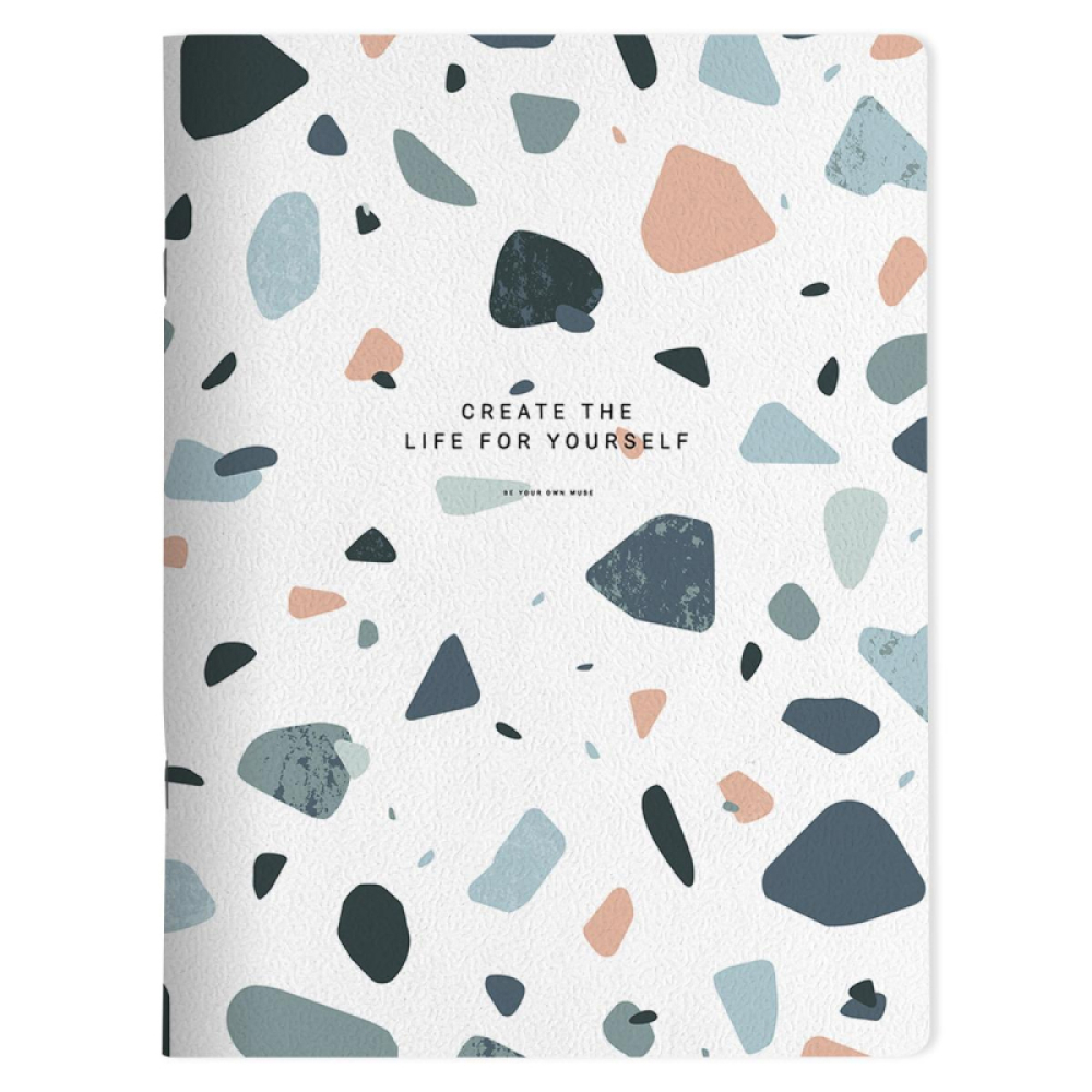 Тетрадь "Terrazzo", А4, 48 листов, клетка, голубой