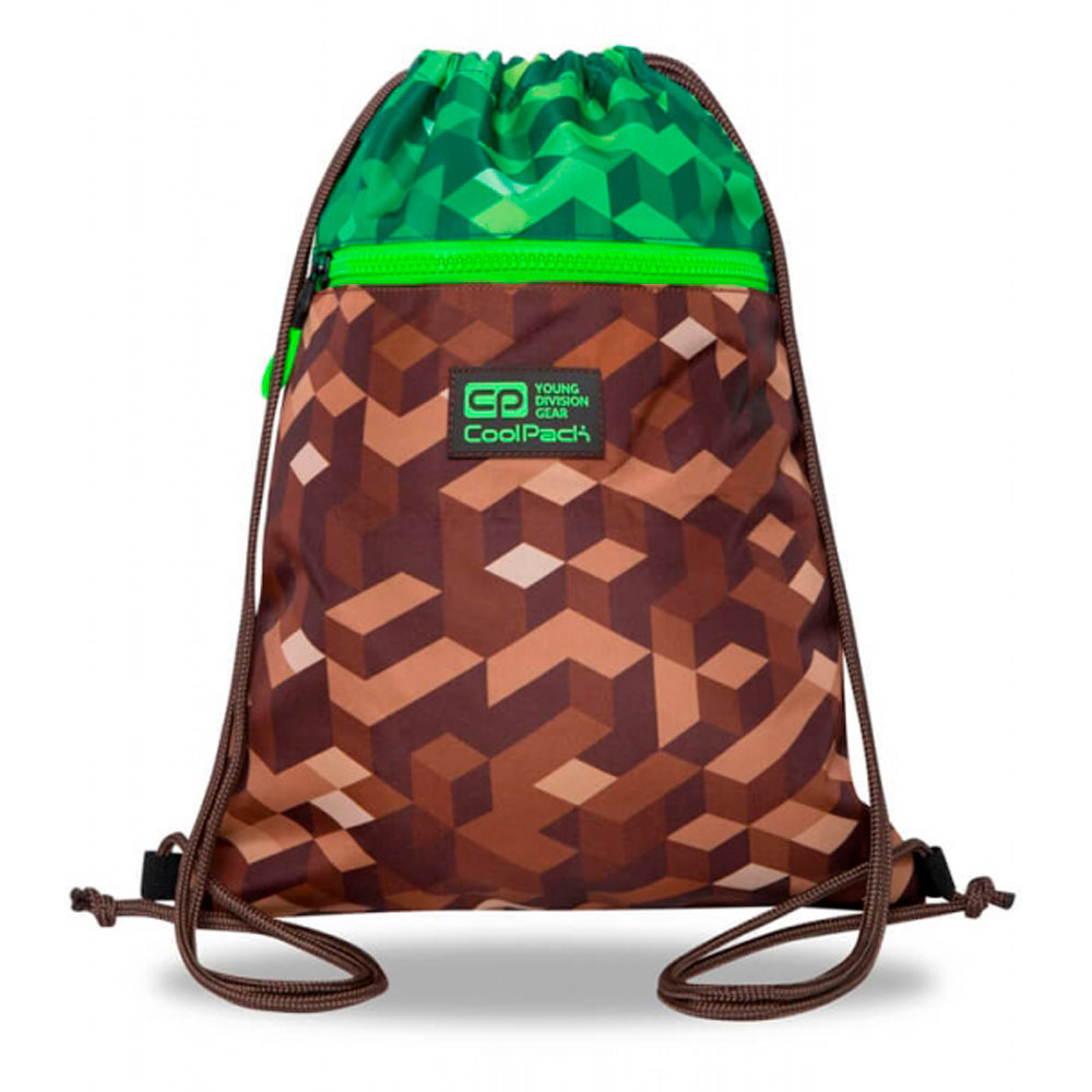 Мешок для обуви CoolPack "City jungle", зеленый, коричневый