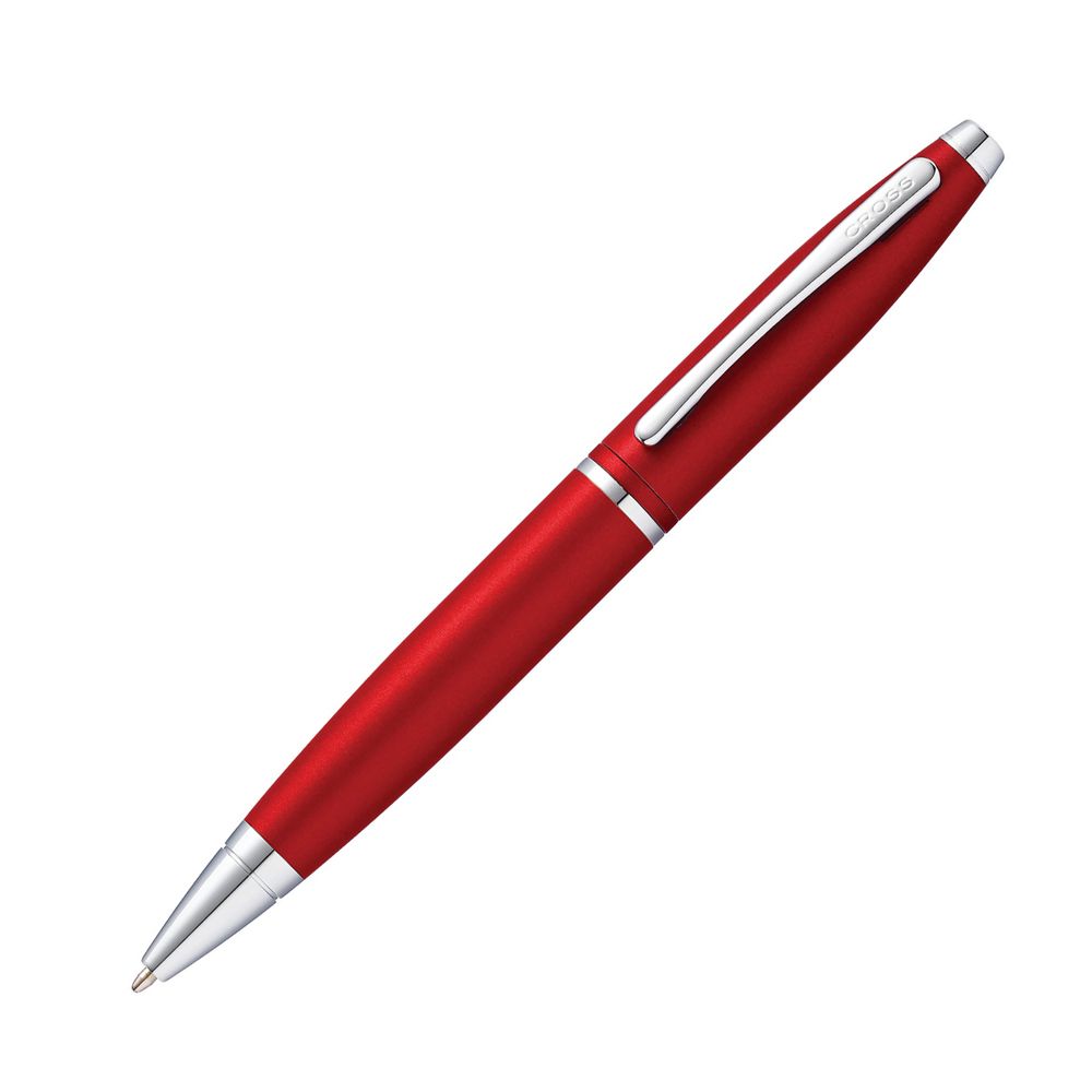 Ручка шариковая автоматическая "Cross Calais Matte Metallic Crimson", 0.7 мм, матовый малиновый, серебристый, стерж. черный