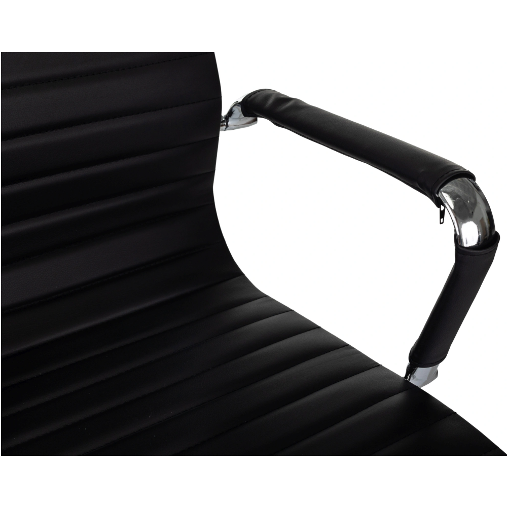 Кресло на полозьях "Бюрократ CH-883-LOW-V", экокожа, черный, металл хром - 6