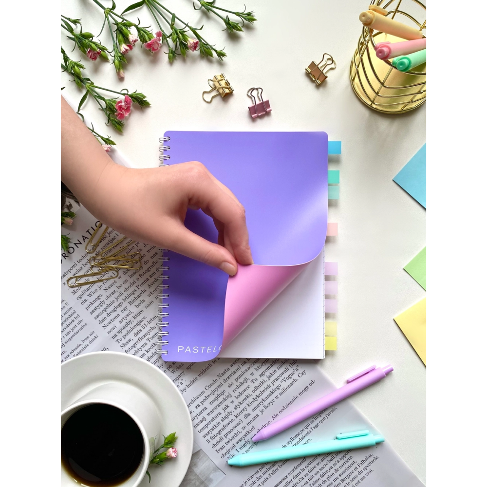 Тетрадь "Pastel Collection", А5, 80 листов. клетка, розовый, фиолетовый 