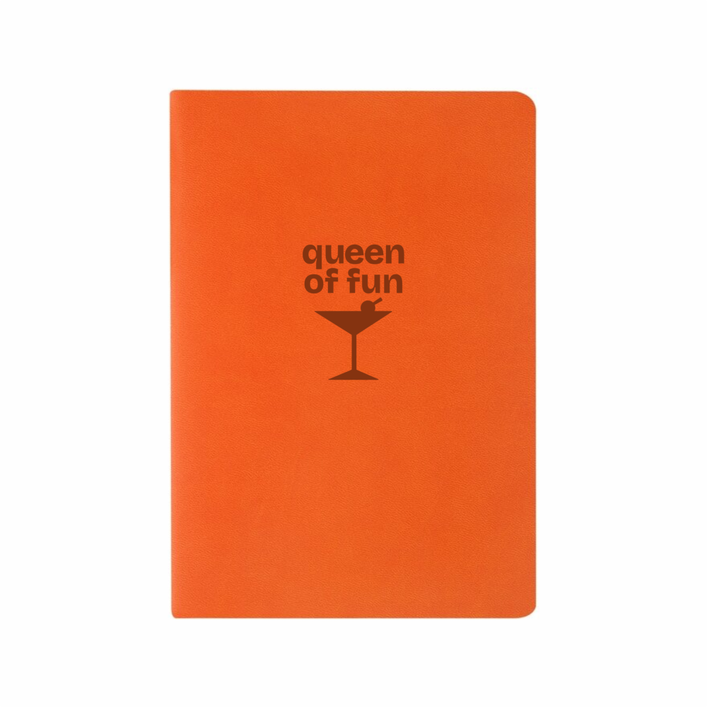 Бизнес тетрадь А5 «Queen of fun» soft touch, оранжевый