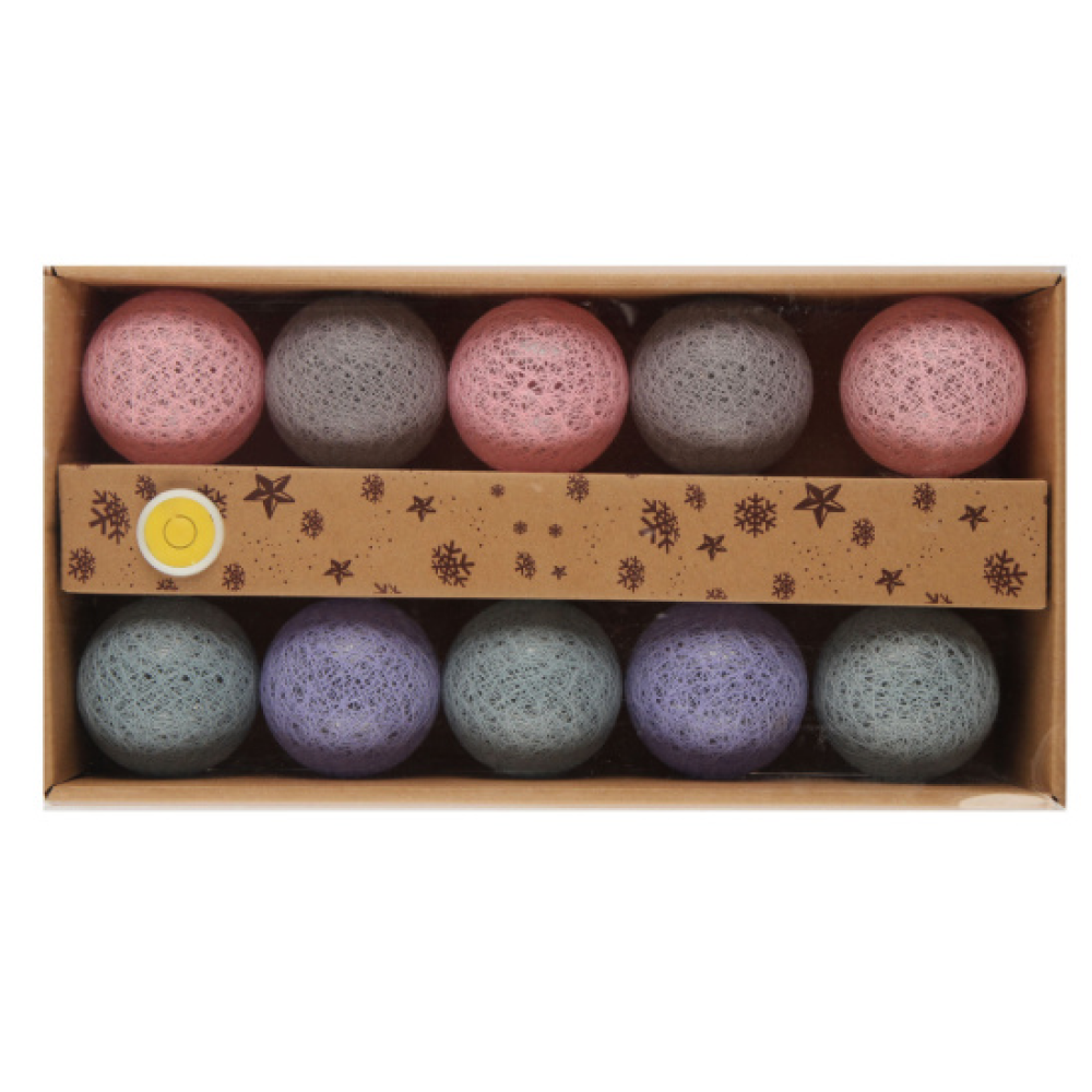 Гирлянда электрическая LED "Нить" с насадками "Шар", 2 м, тепло-белый