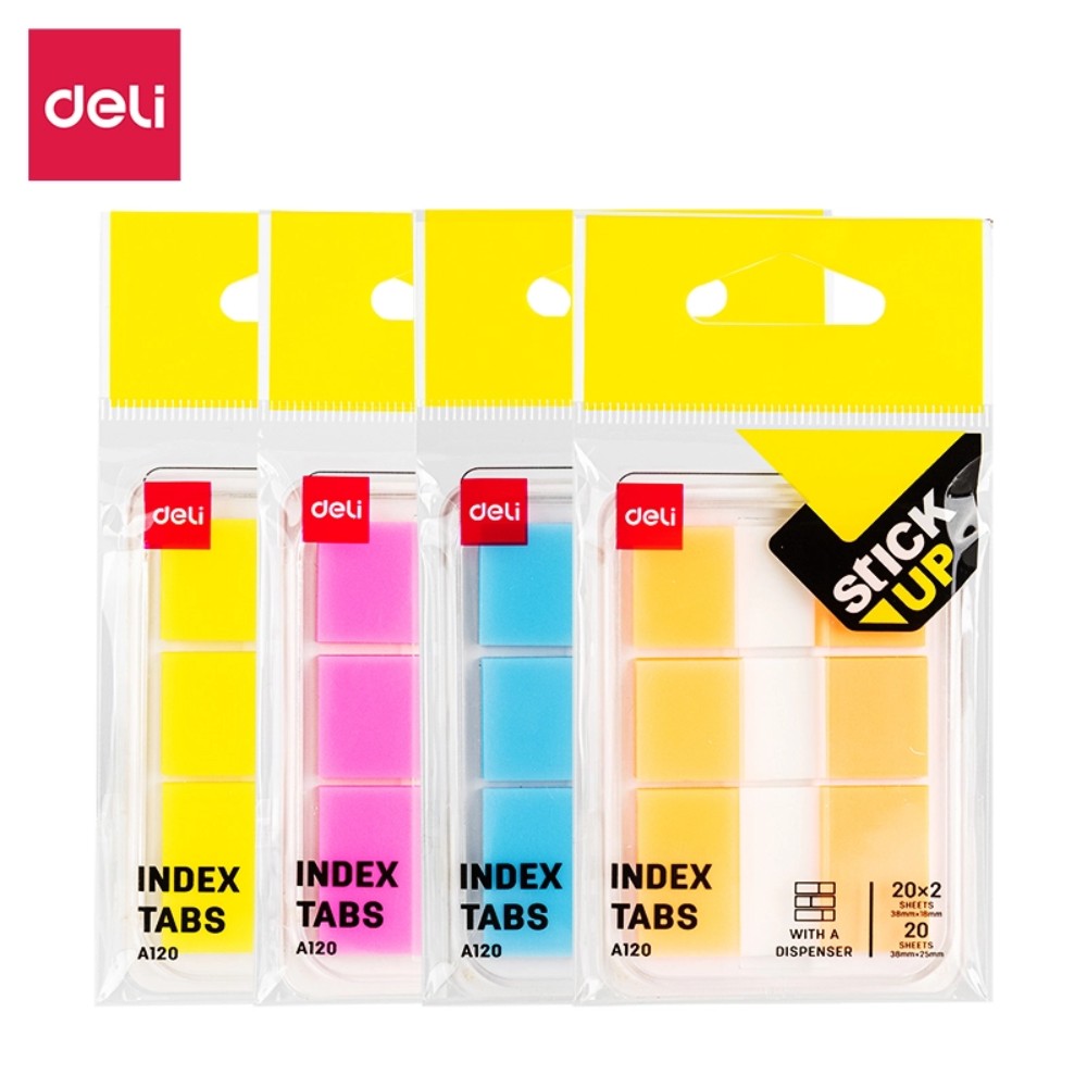 Закладки пластиковые Deli "Stick up", 60 шт, ассорти
