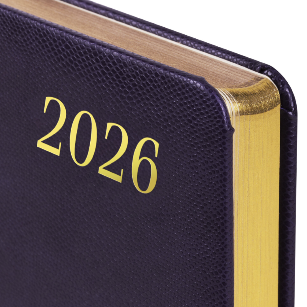 Ежедневник датированный "Iguana" 2026, А5, 336 страниц, темно-фиолетовый, срез золотой - 3