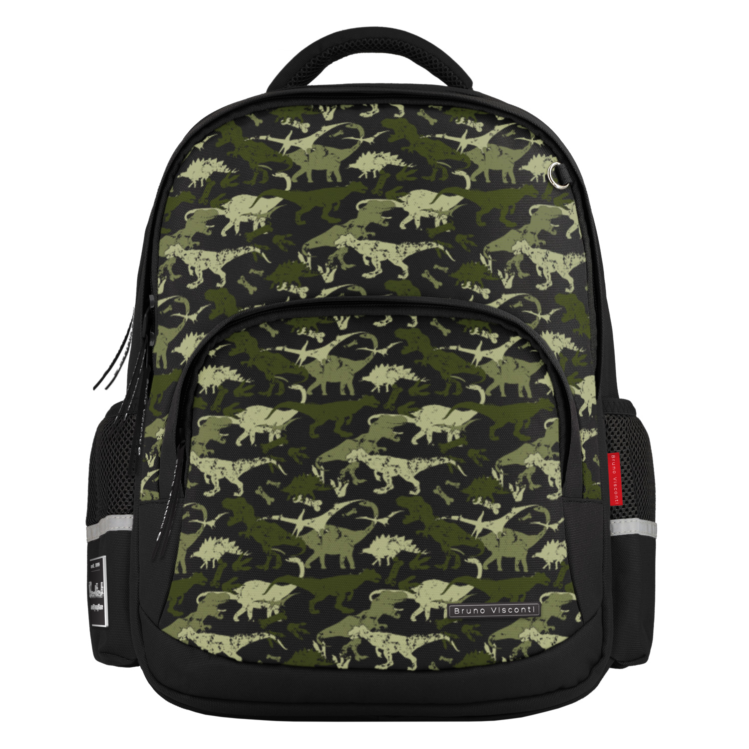 Рюкзак школьный Bruno Visconti "Динозавры. Паттерн", черный - 7