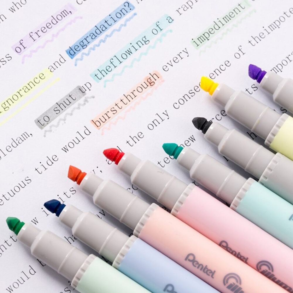 Маркер текстовый двусторонний «Pentel Illumina flex», пастельный, голубой - 8