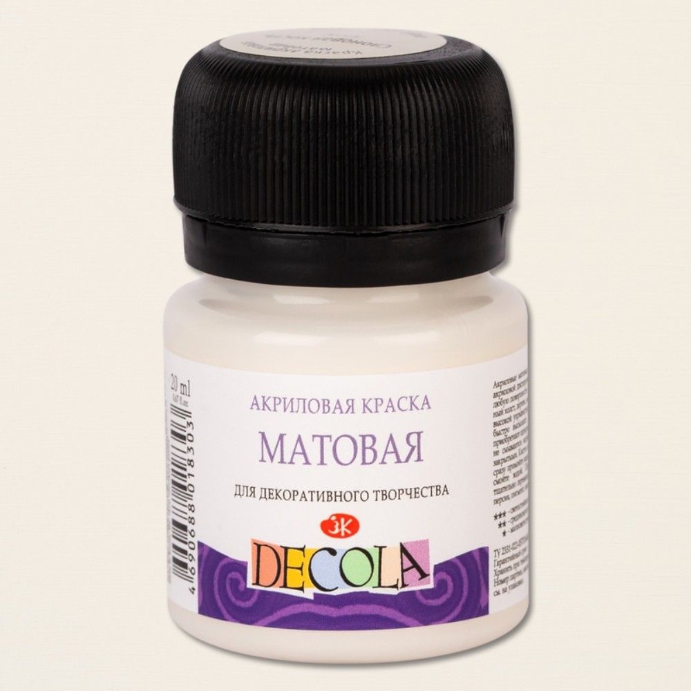 Краска акриловая матовая "Декола", 259 слоновая кость, 20 мл., банка