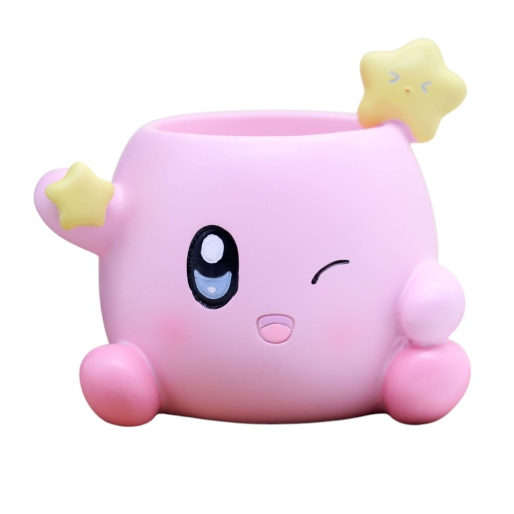 Подставка для канцелярских мелочей "Lucky stars", пластик, розовый