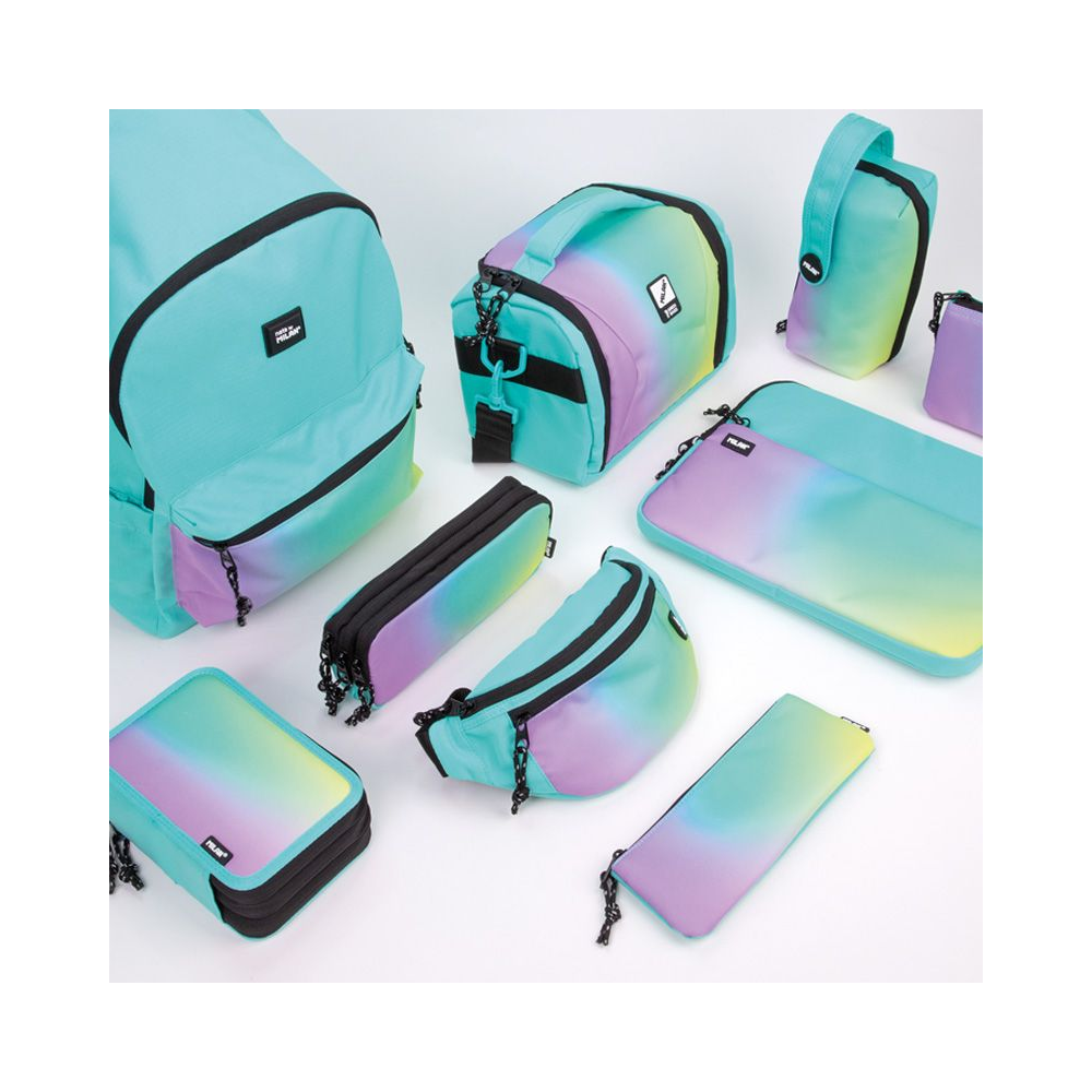 Пенал "Sunset" с наполнением, 2 отделения, сиренево-мятный - 5