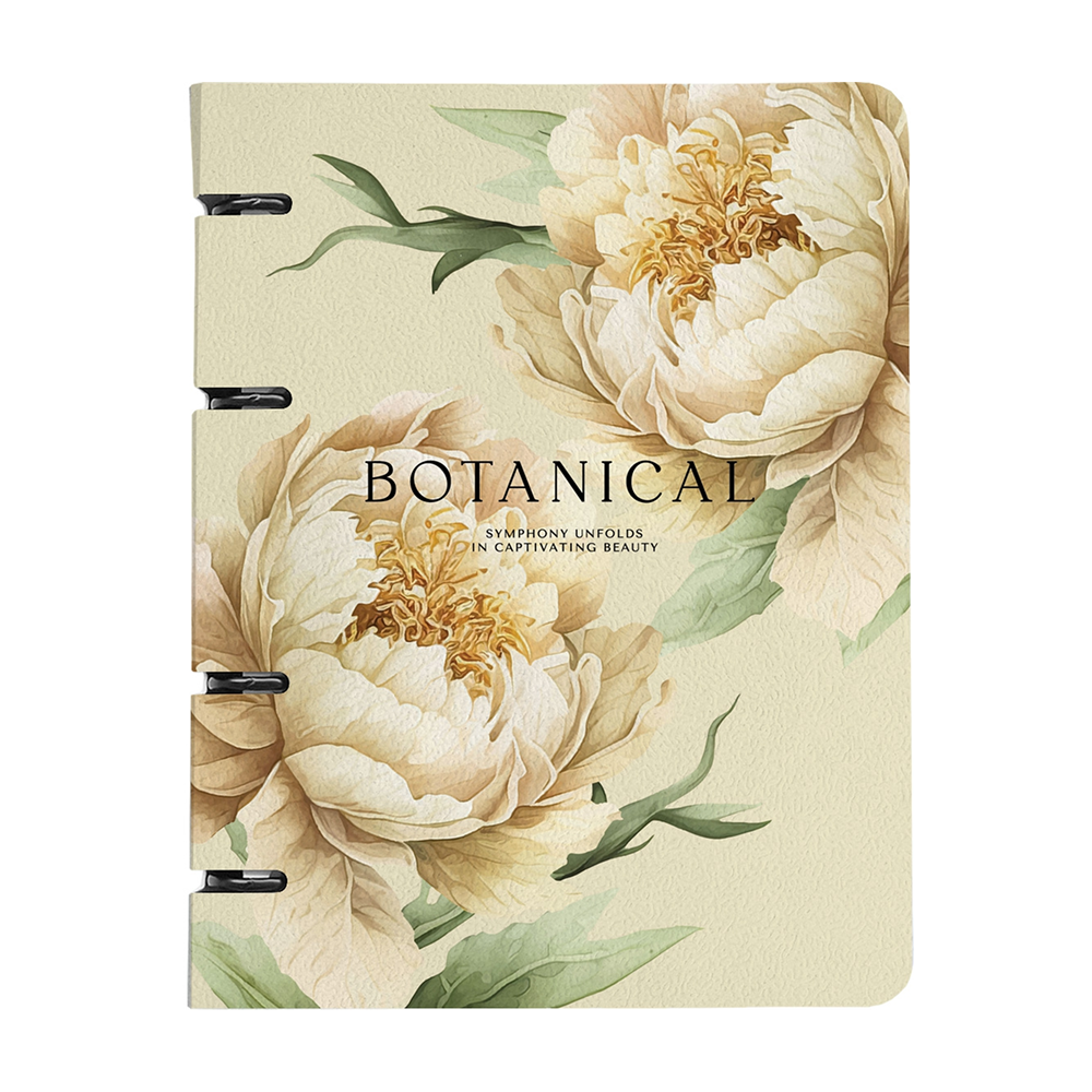 Тетрадь "Peony", A5, 120 листов, клетка, на кольцах, желтый