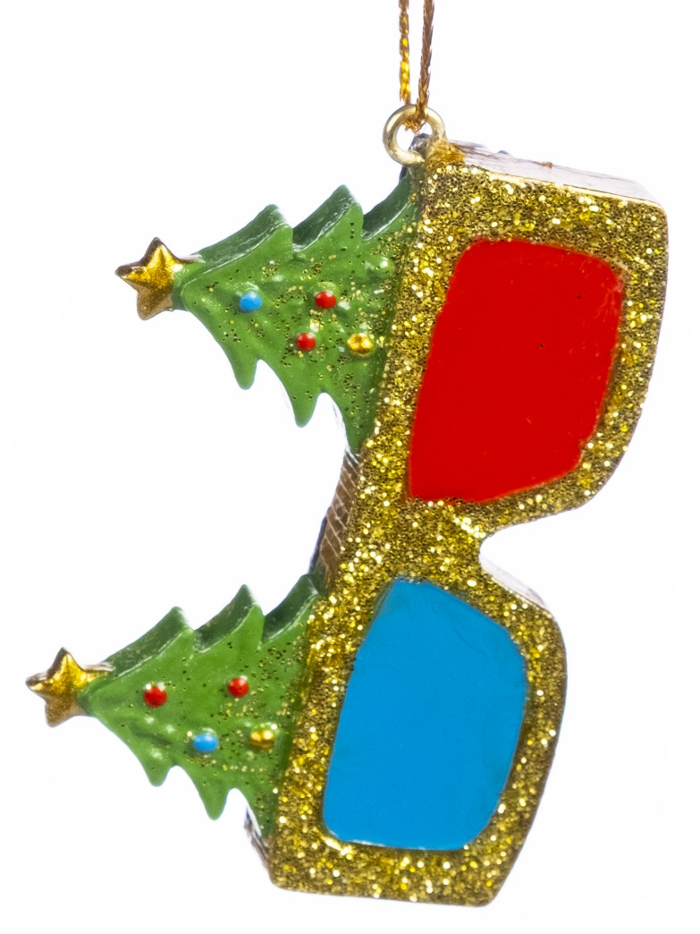 Украшение новогоднее "Очки" 1,2х4х5,3 см, полирезина, мультиколор