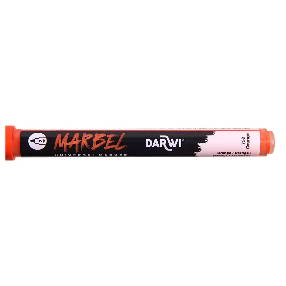 Маркер акриловый "Darwi.Marbel" 752, оранжевый
