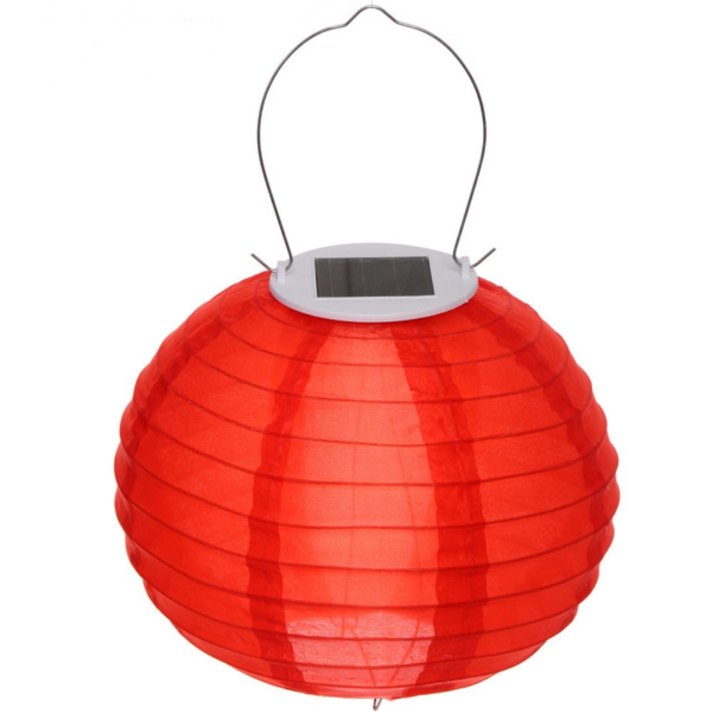 Светильник дачный Фонарик, солнечная батарея, красный