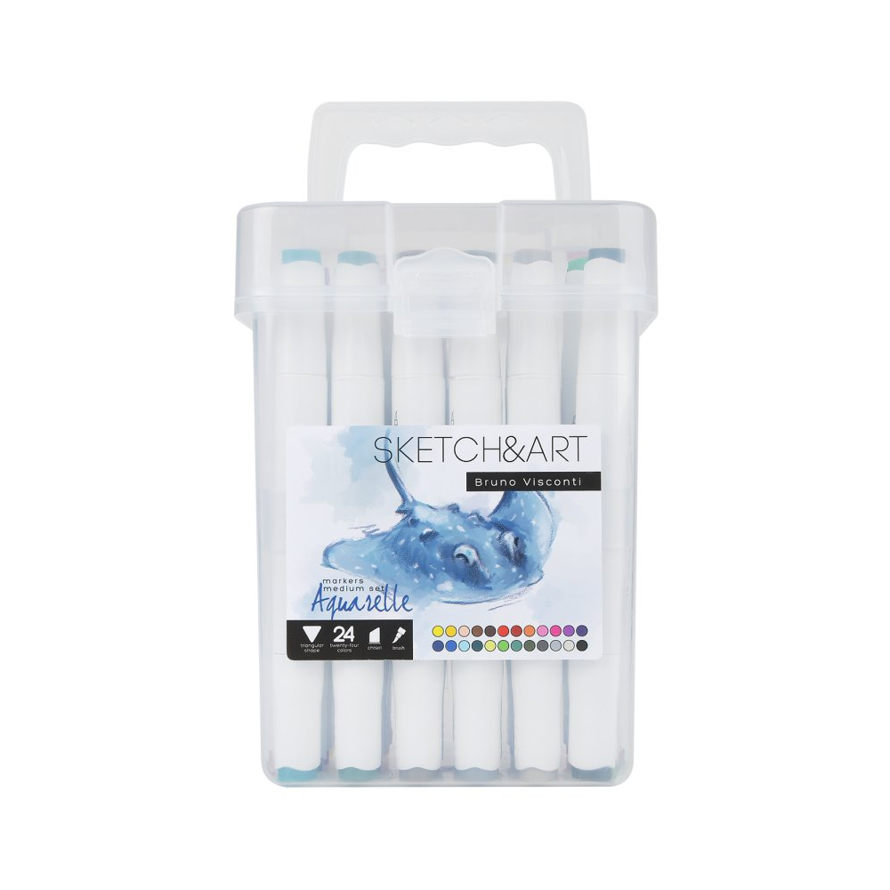 Маркеры художественные для скетчинга "Sketch&Art", акварельные, набор, 24 цвета