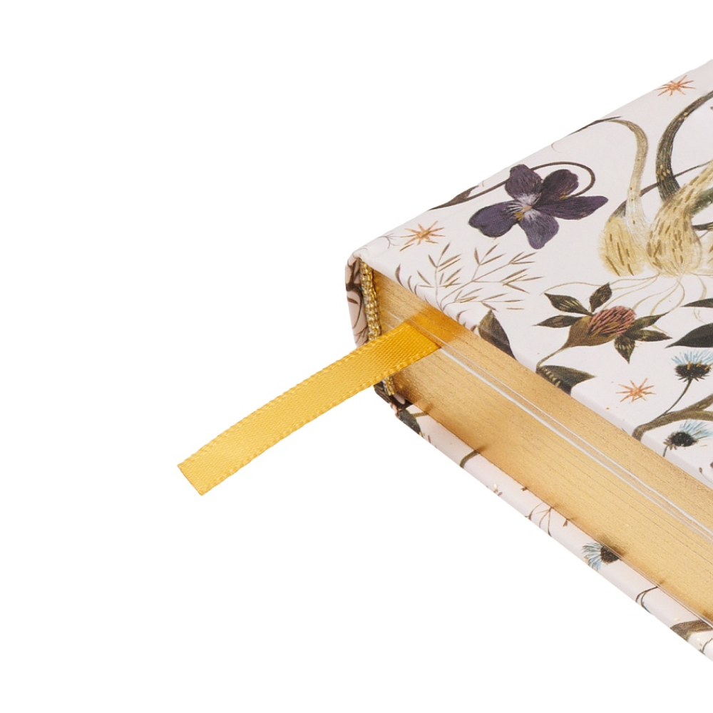 Ежедневник недатированный "Flora. Symmetrical Flora", А7, 416 страниц, белый, золотой