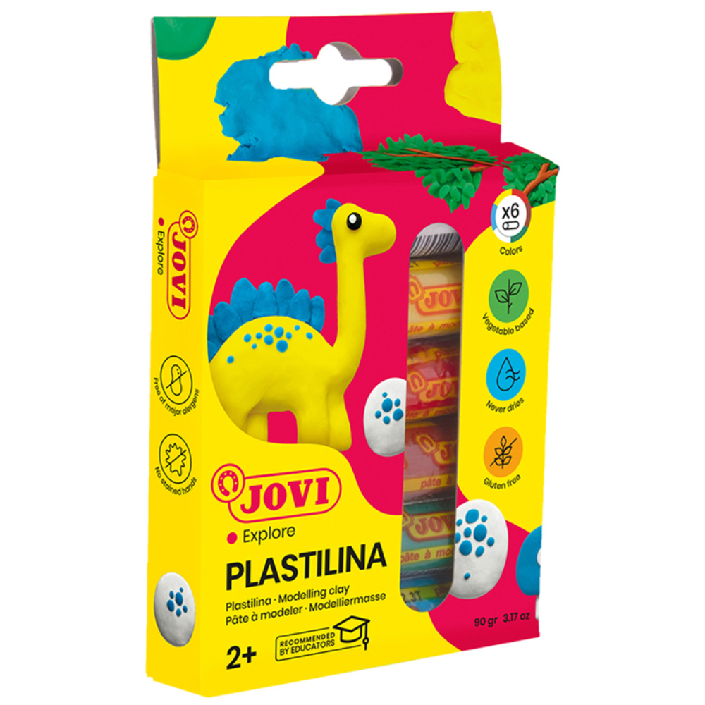Пластилин для детской лепки "JOVI", 6 цветов, растительный