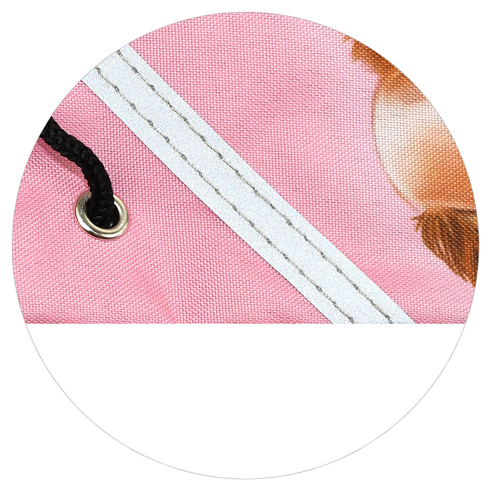 Мешок для обуви "Брюнетка с собачкой", розовый, черный - 6