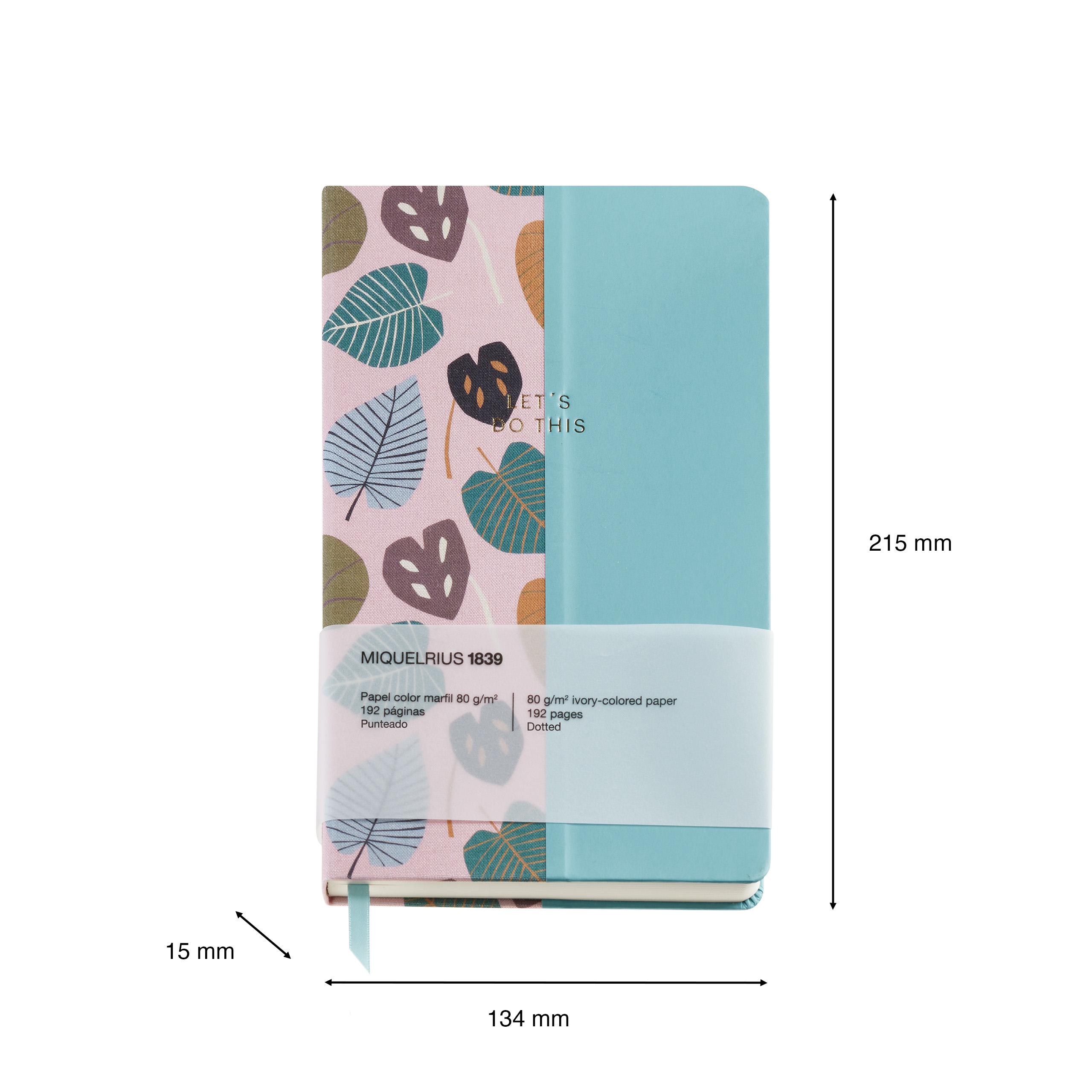 Блокнот Miquelrius "Autumn Leaves Pink-Blue", А5, 96 листов, в точку, розовый, голубой - 4