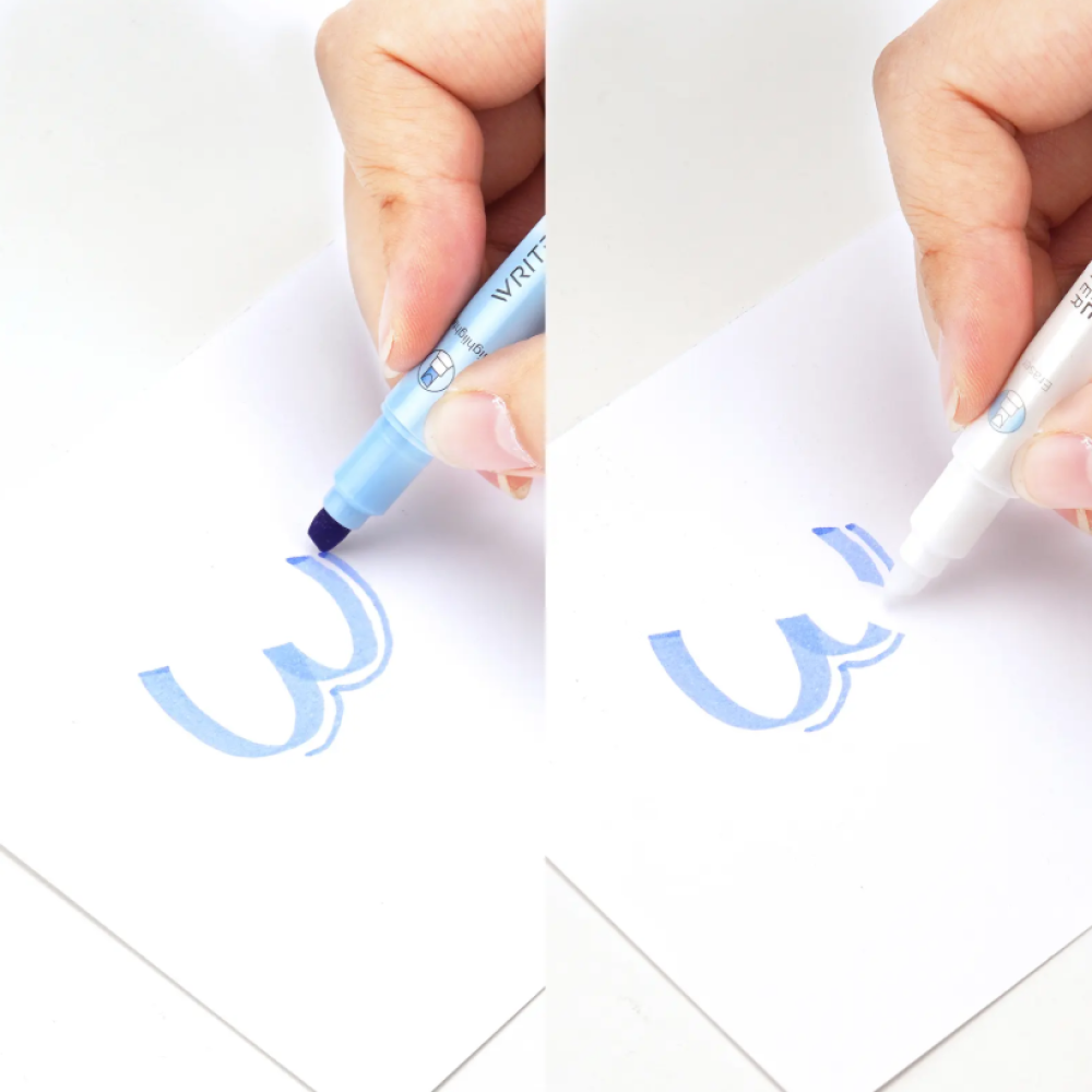 Маркер текстовый двусторонний "Erasable", оранжевый - 3