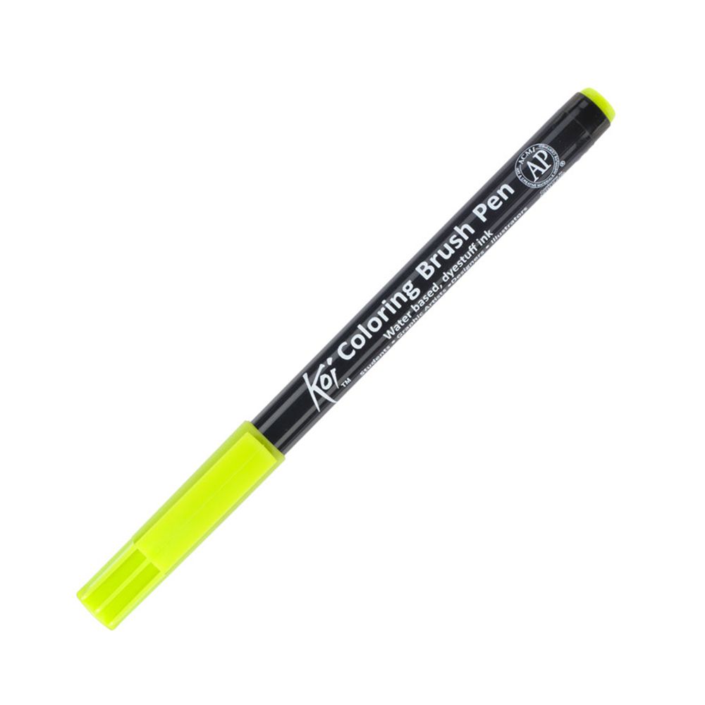 Маркер акварельный "Koi Color Brush", желто-зеленый