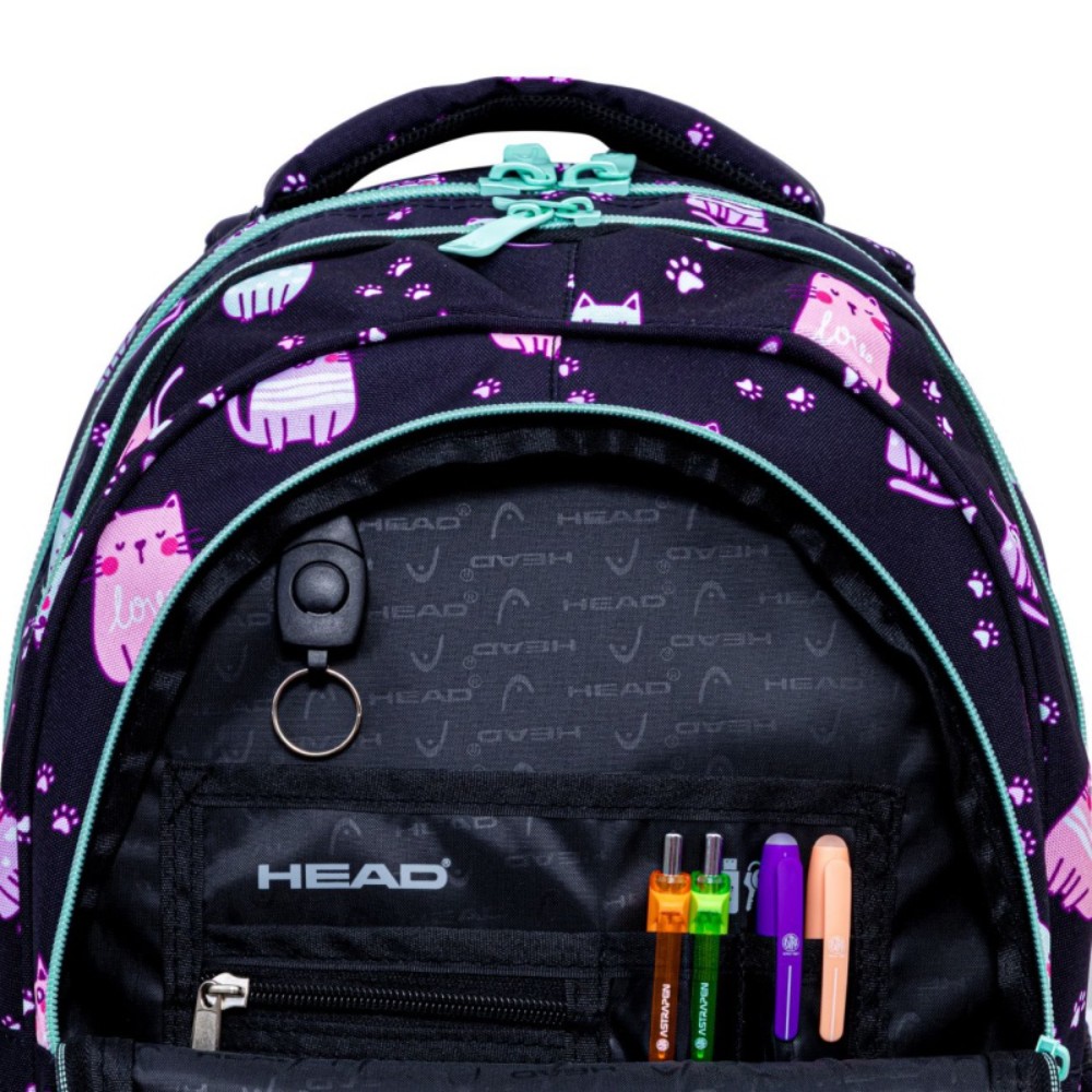 Рюкзак школьный Astra "Lovely Kitty", черный, розовый - 3