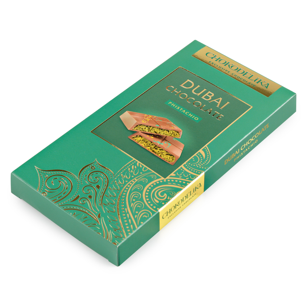 Шоколад молочный "Dubai Pistachio", 180 гр, с начинкой