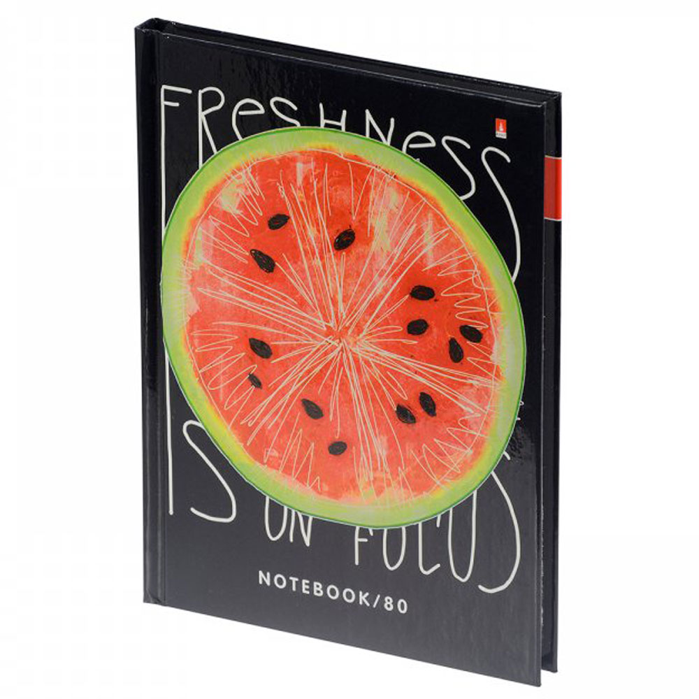 Блокнот "Свежесть. Арбуз", A6, 80 листов, клетка, черный