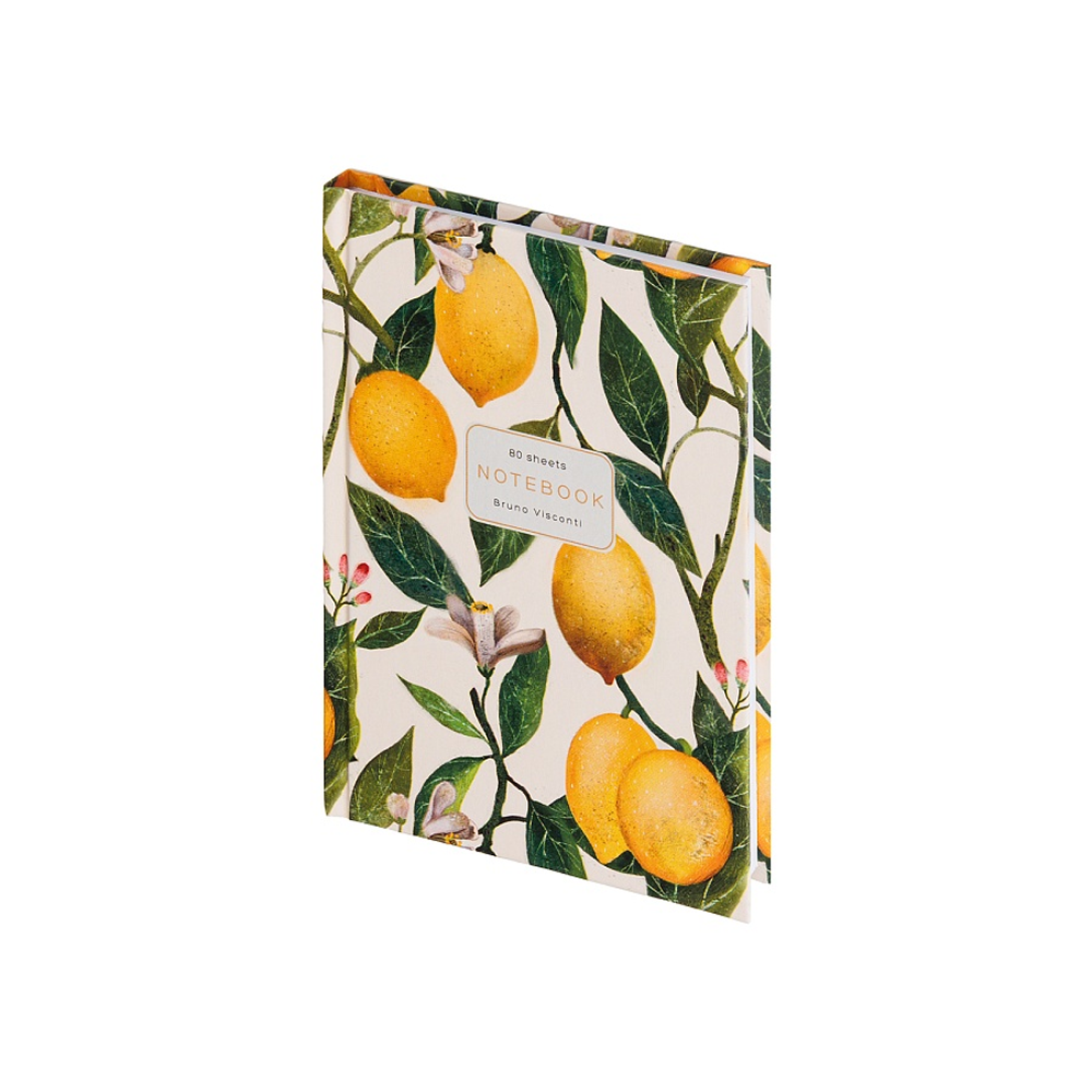 Блокнот "Flora. Paradise. Lemons", A6, 80 листов, клетка, желтый, зеленый