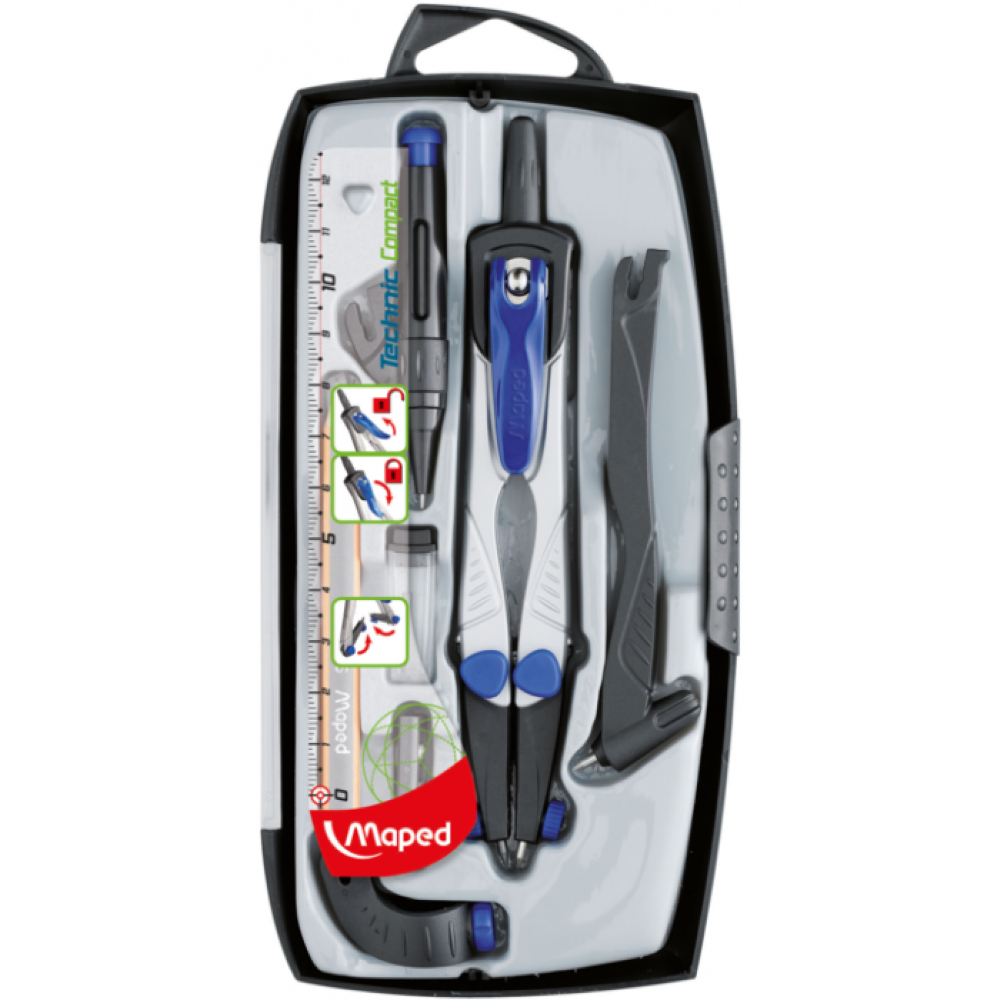 Готовальня Maped "Technic compact", 7 предметов