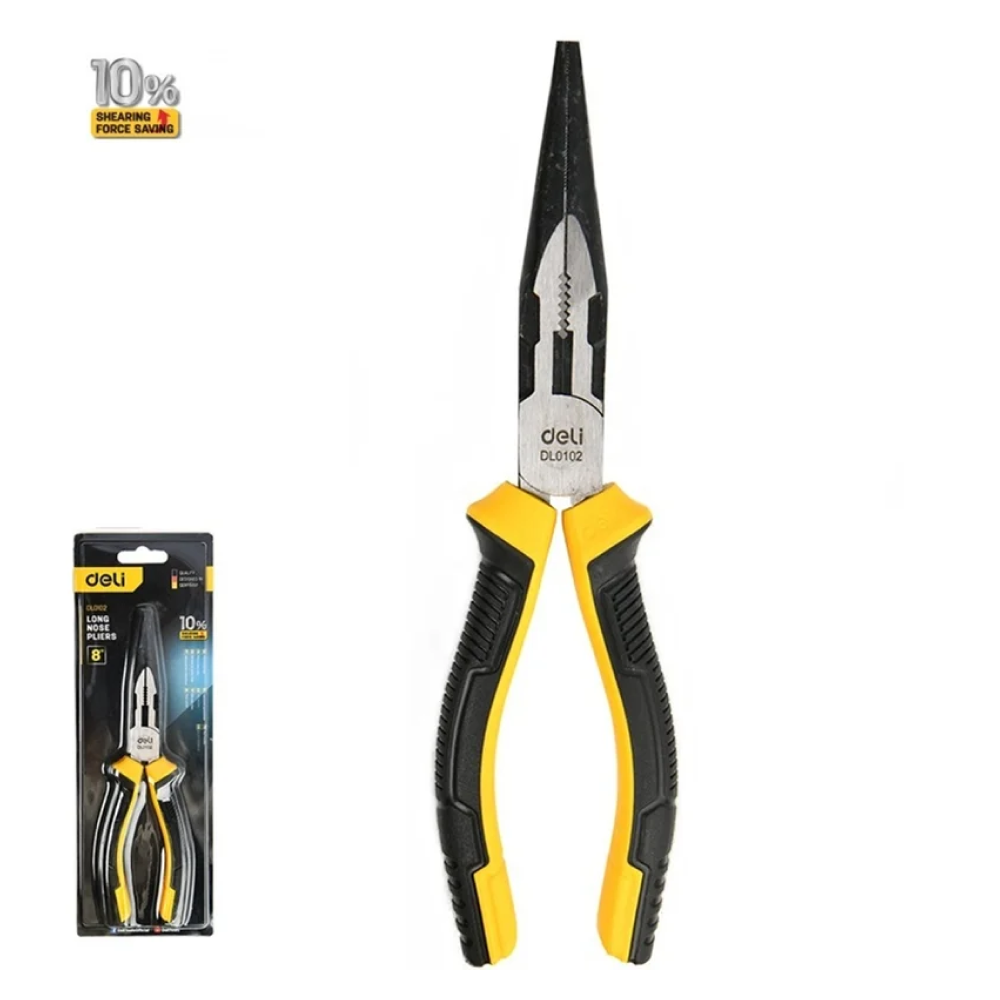 Длинногубцы Deli YS EDL0102, 200 мм, 2-х компонентные рукоятки - 2