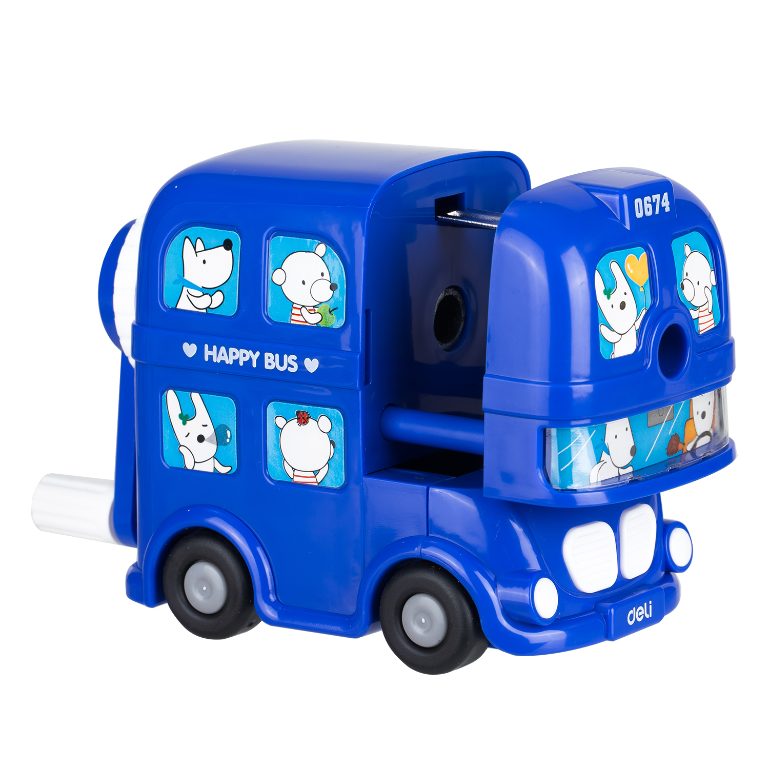 Точилка Deli "Bus", 1 отверстие, ассорти - 4